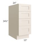15" 4-Drawer Base Cabinet