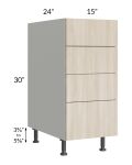 Milan Natural 15" 4-Drawer Base Cabinet
