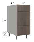 Milan Cafe 15" 4-Drawer Base Cabinet