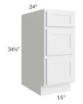 Stratus White 15" Drawer Base Cabinet