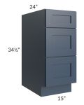 Midtown Blue Shaker 15" Drawer Base Cabinet