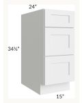 Midtown White Shaker 15" Drawer Base Cabinet