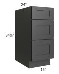 Midtown Black Shaker 15" Drawer Base Cabinet