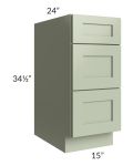 Midtown Pistachio Green Shaker 15" Drawer Base Cabinet