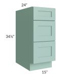 Midtown Mint Green Shaker 15" Drawer Base Cabinet