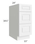 Dakota White 15" Drawer Base Cabinet