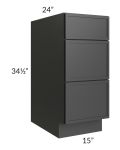 Vienna Black 15" Drawer Base Cabinet