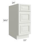 Wellfleet Linen 15" 3-Drawer Base Cabinet 
