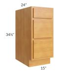 Royal Oak 15" 3-Drawer Base Cabinet 