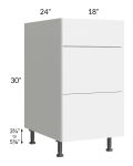 Milan White Gloss 18" 3-Drawer Base Cabinet