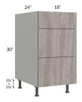 Milan Hazel 18" 3-Drawer Base Cabinet