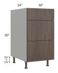 Milan Cafe 18" 3-Drawer Base Cabinet