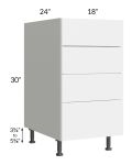 Milan White Gloss 18" 4-Drawer Base Cabinet