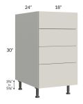 Milan Beige Matte 18" 4-Drawer Base Cabinet