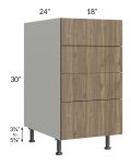 Milan Pecan 18" 4-Drawer Base Cabinet