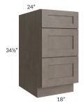 Natural Grey Shaker 18" Drawer Base Cabinet