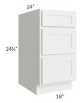 Stratus White 18" Drawer Base Cabinet