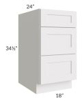 Midtown Cloud Shaker 18" Drawer Base Cabinet