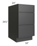 Vienna Black 18" Drawer Base Cabinet