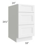 Union White 18" Drawer Base Cabinet