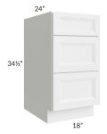 Salem White 18" Drawer Base Cabinet