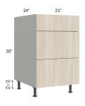 Milan Natural 21" 3-Drawer Base Cabinet