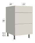 Milan Beige Matte 21" 3-Drawer Base Cabinet