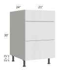 Milan Cream 21" 3-Drawer Base Cabinet