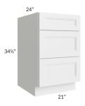 Charlotte White 21" 3-Drawer Base Cabinet