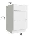 Township White 21" 3-Drawer Base Cabinet