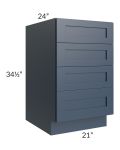 Midtown Blue Shaker 21" 4-Drawer Base Cabinet