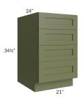 Midtown Hunter Green Shaker 21" 4-Drawer Base Cabinet