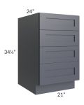 Midtown Indigo Shaker 21" 4-Drawer Base Cabinet