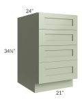 Midtown Pistachio Green Shaker 21" 4-Drawer Base Cabinet