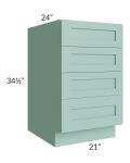 Midtown Mint Green Shaker 21" 4-Drawer Base Cabinet