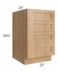 Midtown Timber Shaker 21" 4-Drawer Base Cabinet