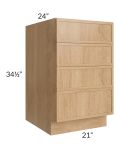 Vienna Timber 21" 4-Drawer Base Cabinet