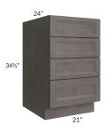 Salem Dark Grey 21" 4-Drawer Base Cabinet