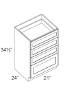21" 4-Drawer Base Cabinet