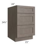 Natural Grey Shaker 21" Drawer Base Cabinet