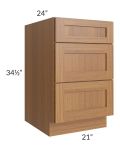 Artisan Walnut Shaker 21" Drawer Base Cabinet