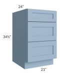 Sky Blue Shaker 21" Drawer Base Cabinet