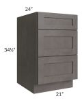 Midtown Dark Grey Shaker 21" Drawer Base Cabinet