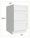 Midtown White Shaker 21" Drawer Base Cabinet