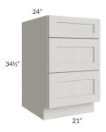 Midtown Light Grey Shaker 21" Drawer Base Cabinet