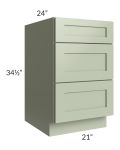 Midtown Pistachio Green Shaker 21" Drawer Base Cabinet