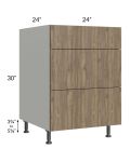 Milan Pecan 24" 3-Drawer Base Cabinet