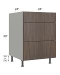 Milan Cafe 24" 3-Drawer Base Cabinet