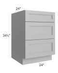 Charlotte Grey 24" 3-Drawer Base Cabinet