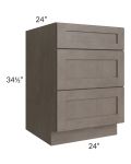 Natural Grey Shaker 24" Drawer Base Cabinet